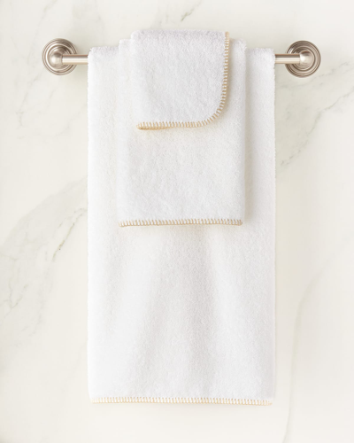 Shop Matouk Whipstitch Hand Towel In Ivory