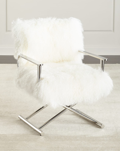 Shop Massoud Emerson Sheepskin Director's Chair In White