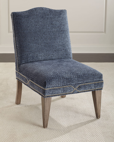 Shop Massoud Charlotte Dining Side Chair In Blue