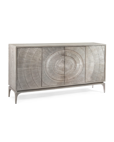 Shop John-richard Collection Cosmos 4-door Cabinet In Silver