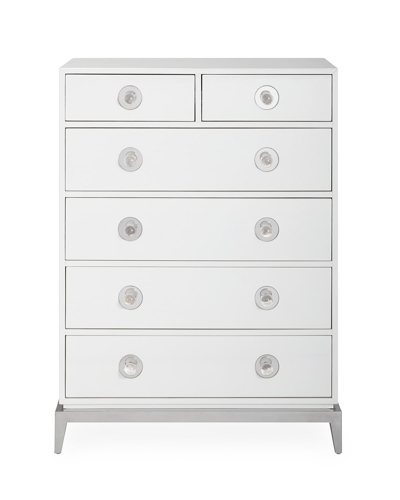 Shop Jonathan Adler Channing 6-drawer Tall Dresser In White Pattern