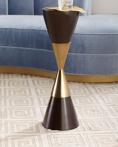 Shop John-richard Collection Hourglass Martini Side Table In Black/gold