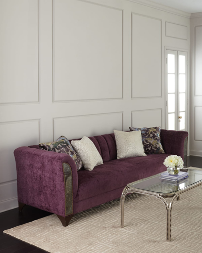 Shop Haute House Bethany Channel Tufted Sofa 109" In Purple