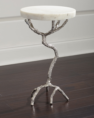 Shop John-richard Collection Twisted Martini Table In White/silver