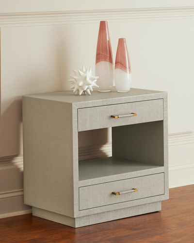 Interlude Home Taylor Bedside Chest In Light Gray