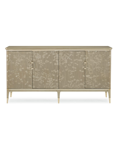 Shop Caracole Turn A New Leaf Console In Champagne