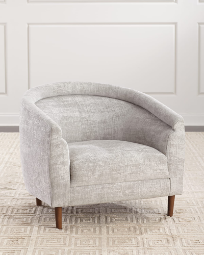 Interlude Home Capri Chair In Faux Linen Gray