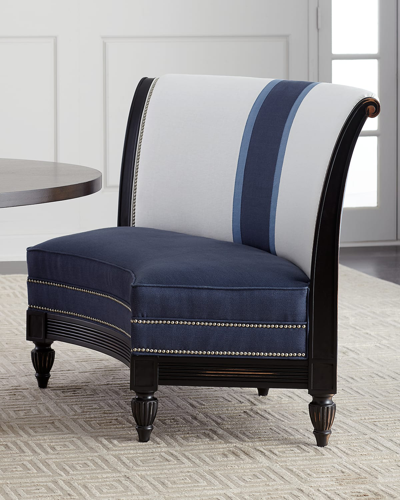 Massoud Colorblock Banquette In Blue/white
