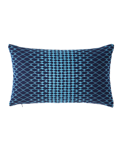 Shop Elaine Smith Optic Lumbar Pillow In Blue Pattern