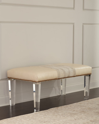 Massoud Serendipity Leather Colorblock Bench In Cream