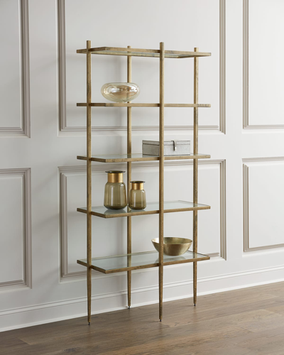 Shop Global Views Laforge Antiqued Gold Etagere In Antique Gold