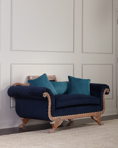 Shop Old Hickory Tannery Ambrey Settee In Blue