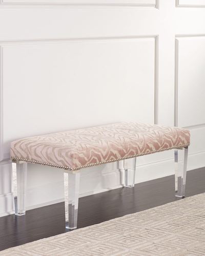 Shop Massoud Pantone Bench With Acrylic Legs In Rose