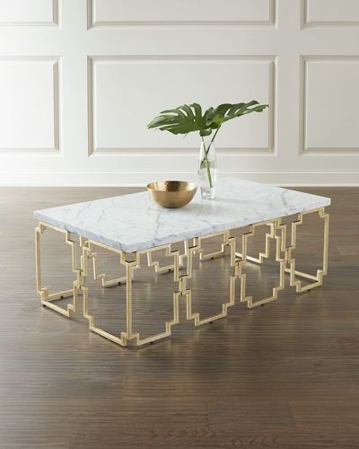 Shop Hooker Furniture Watkins Marble Top Coffee Table In Gold