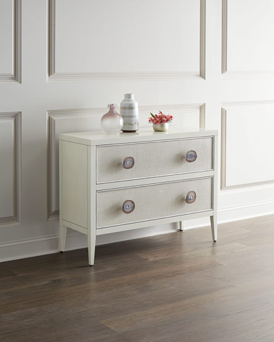 Shop John-richard Collection Marais Linen & Agate Chest In White