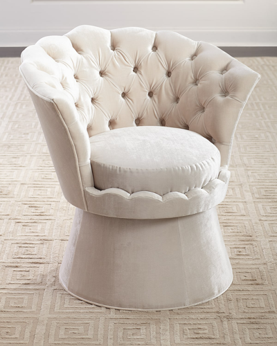 Shop Haute House Oralia Tufted Vanity Chair In Snow