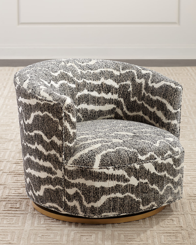 Shop Haute House Diane Swivel Chair In Black/white