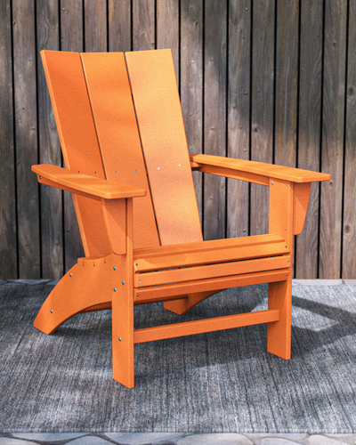 Shop Polywood Modern Curveback Adirondack Chair In Tangerine