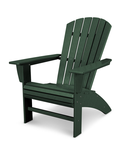 Shop Polywood Nautical Curveback Adirondack Chair In Green