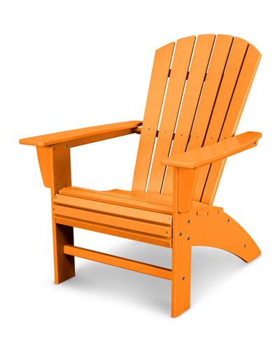 Shop Polywood Nautical Curveback Adirondack Chair In Tangerine