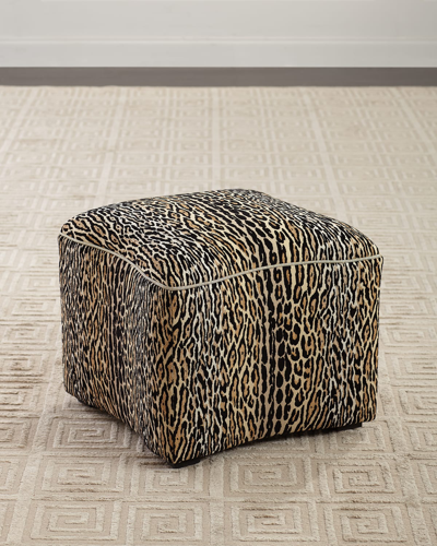 Shop John-richard Collection Curved Ottoman In Leopard