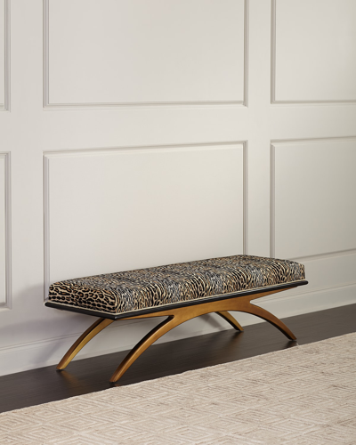 Shop John-richard Collection Euclidean Bench In Leopard