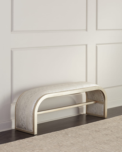 Shop John-richard Collection Aintree Curved Bench In Silver White