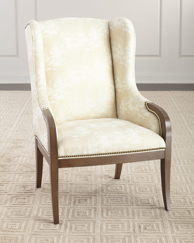 Massoud Gloria Wing Chair In Off White