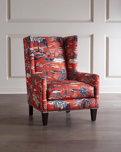 Shop Massoud Claret Wing Chair In Red