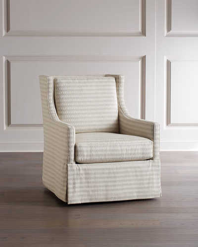 Shop Massoud Sherlock Swivel Chair In Gray Beige