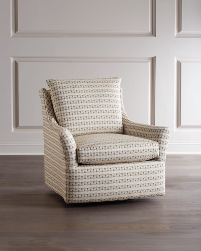 Shop Massoud Watson Swivel Chair In Granite Print