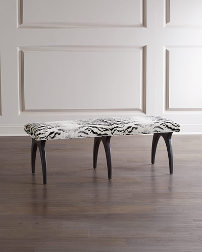 Shop Massoud Emmanuelle Noir Finish Bench In Black/white