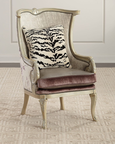 Shop Massoud Stellan Wing Chair In Lavender