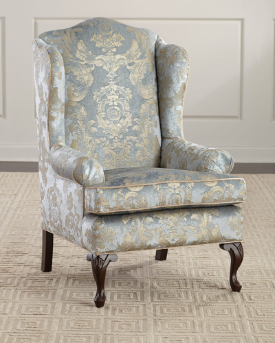 Shop Haute House Priscilla Wing Chair In Light Blue