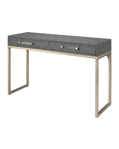 Shop Jamie Young Kain Faux Shagreen Console Table In Grey
