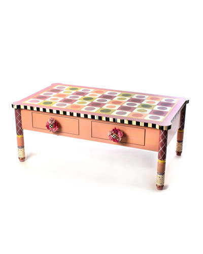 Shop Mackenzie-childs Dear Heart Cocktail Table In Pink Pattern