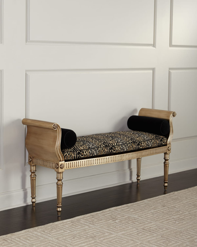 Shop John-richard Collection George Iii Bench In Leopard