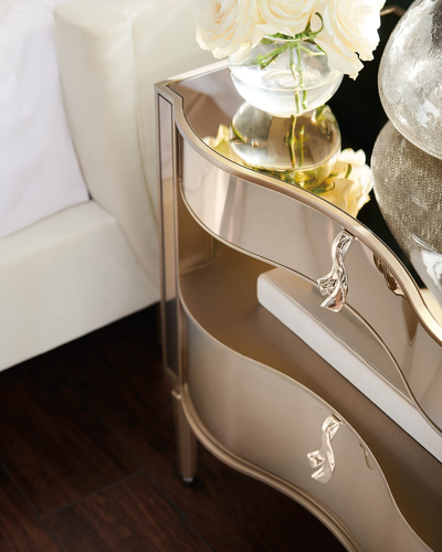 Shop Caracole It's A Small Wonder Night Stand In Golden Shimmer