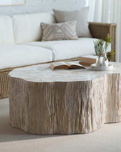 PALECEK CAMILLA FOSSILIZED CLAM COFFEE TABLE 