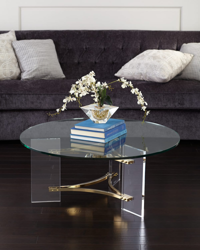 Shop Interlude Home Tamara Acrylic Coffee Table In Clear, Brass