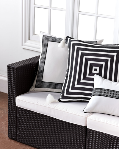 Shop Eastern Accents Awning Monochrome Pillow In Black/white