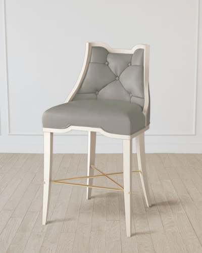 William D Scott Logan Antique White/chesterfield Gray Counter Stool In Antique White