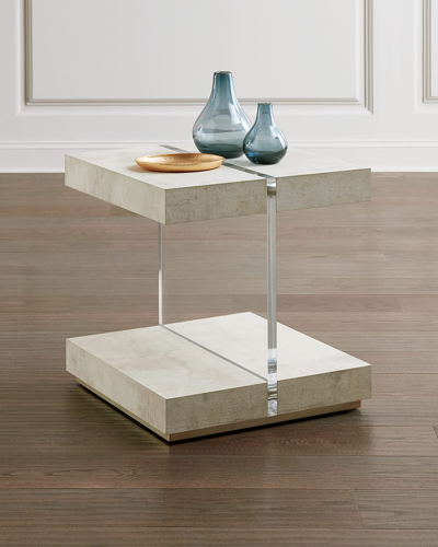Shop John-richard Collection Loftus Side Table In Tizza Gesso