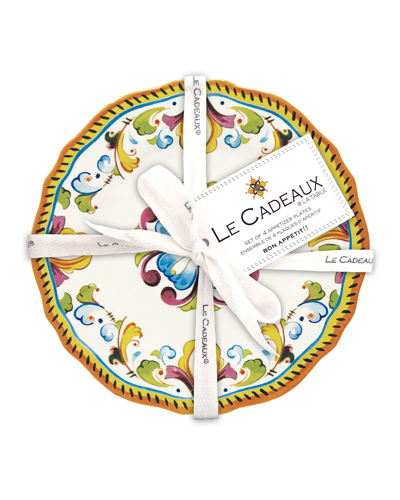 Shop Le Cadeaux Melamine Appetizer Plates, Set Of Four In Toscana