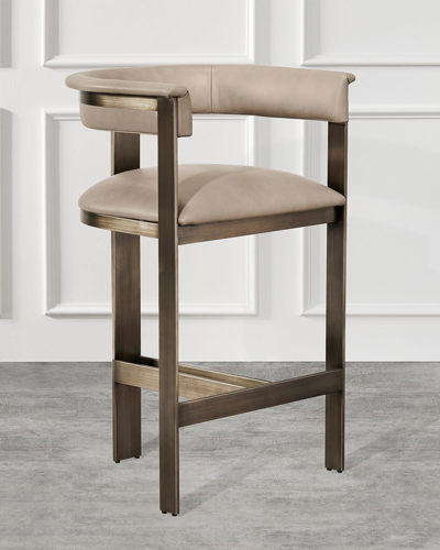 Shop Interlude Home Darcy Counter Stool In Taupe