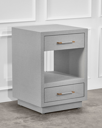 Interlude Home Taylor Small Bedside Chest, Gray In Grey