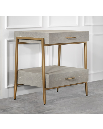 Shop Interlude Home Morand Bedside Chest In Gray