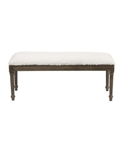 Shop Peninsula Home Collection Short French Bench With Faux Fur Cushion In White