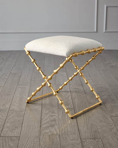 Shop Ashley Childers For Global Views Elder Bench In Gold/white