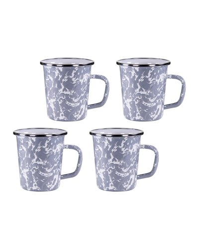Shop Golden Rabbit Red Swirl Latte Mugs, Set Of 4 In Grey Swirl